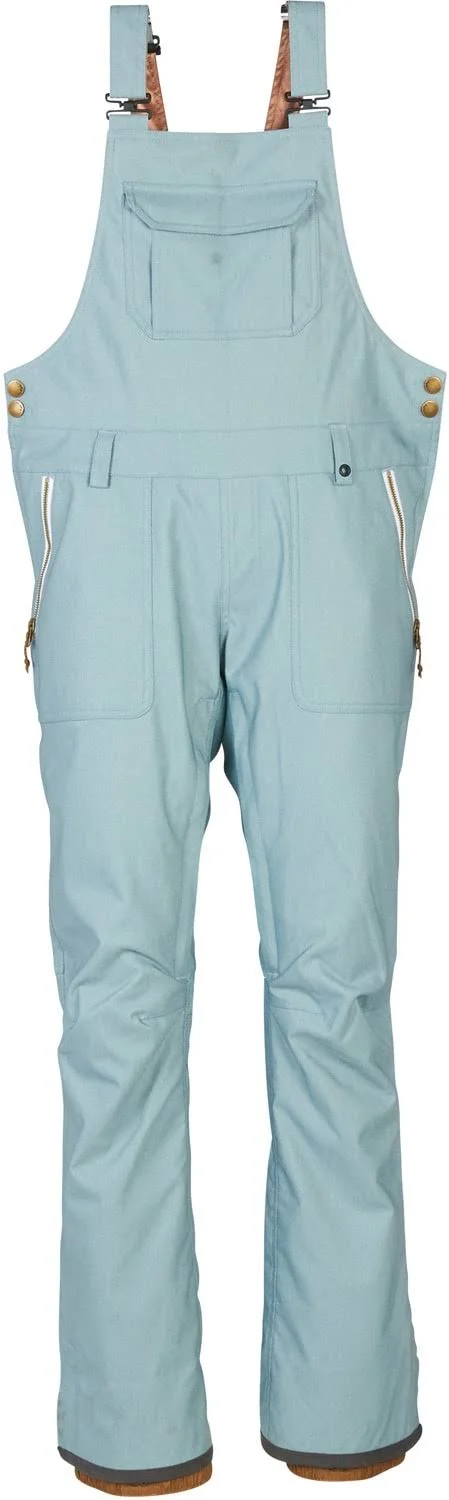 686 Black Magic Insulated Bib Pant - Women's - Large, Light Blue Denim