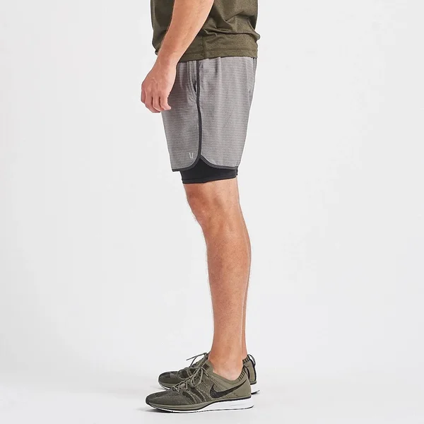 Vuori Stockton Short - Men's Grey Linen Texture, L