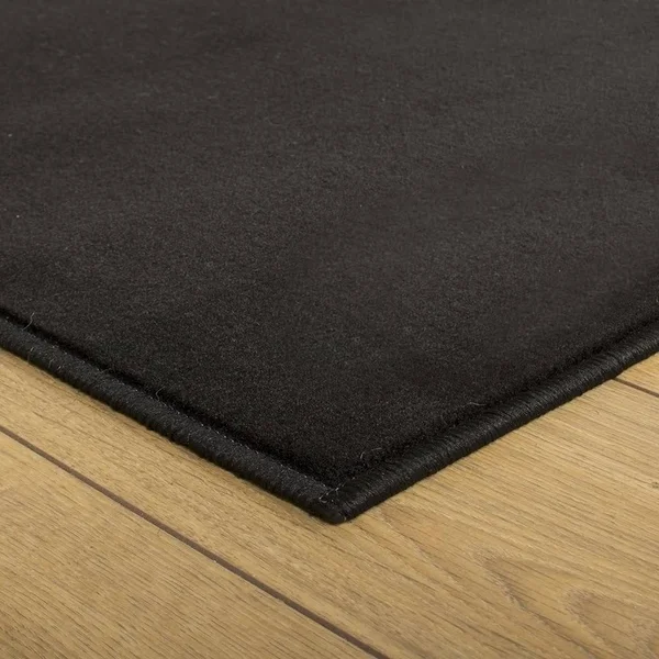 runrug USA Plain Black Hallway Carpet Rug Runner Length: 5 foot, Width