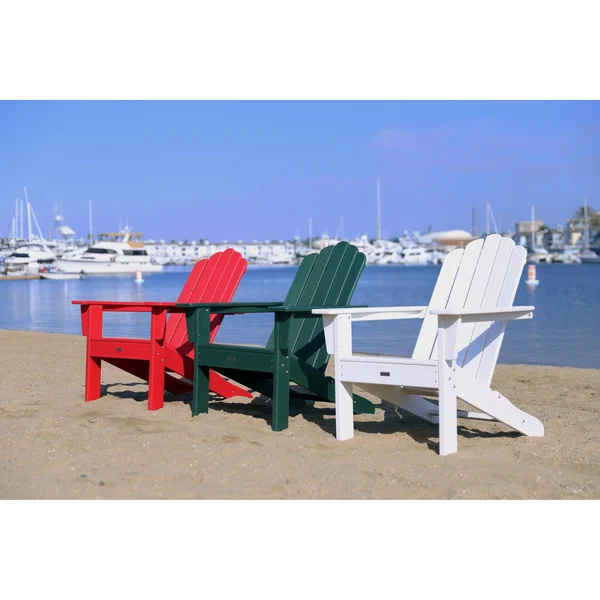 LuXeo Marina Outdoor Patio Adirondack Chair - Red