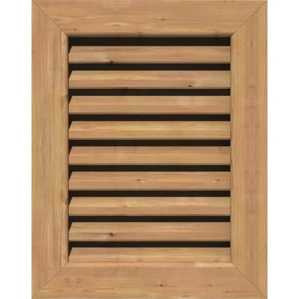 Ekena Millwork GVWVE30X2401SFUWR 30x22W x 24x22H Vertical Gable Vent (35x22W x 29x22H Frame Size): Unfinished, Functional, Smoot