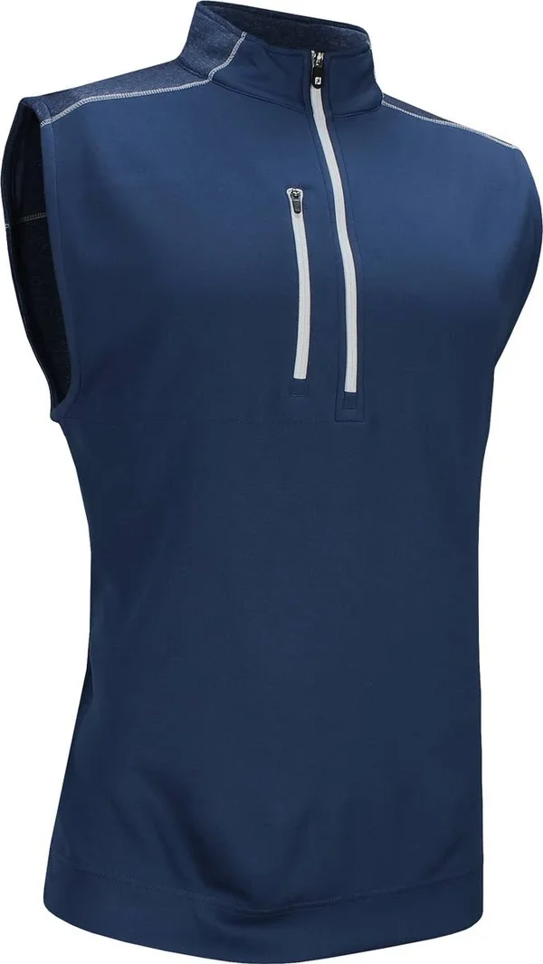 FootJoy Men's Heather Blocked Half Zip Vest Size MD - Deep Blue