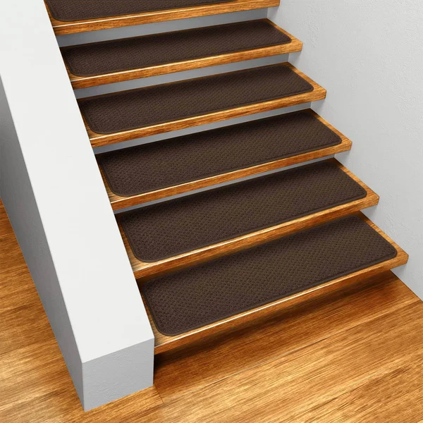 House - Home and More Set of 12 Skid-Resistant Carpet Stair Treads - Chocolate Brown - 8 in. x 30 in.