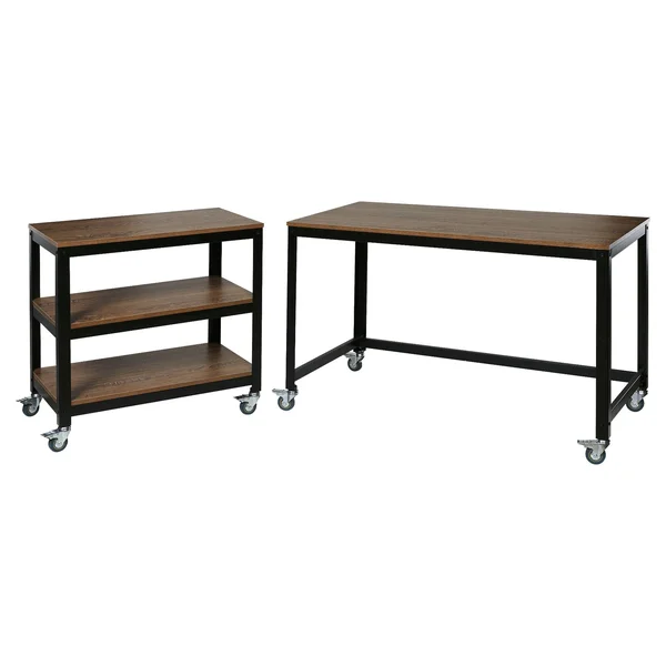 OneSpace 50-jn16dsk Loft Writing Desk with Steel Frame - Wood Surface