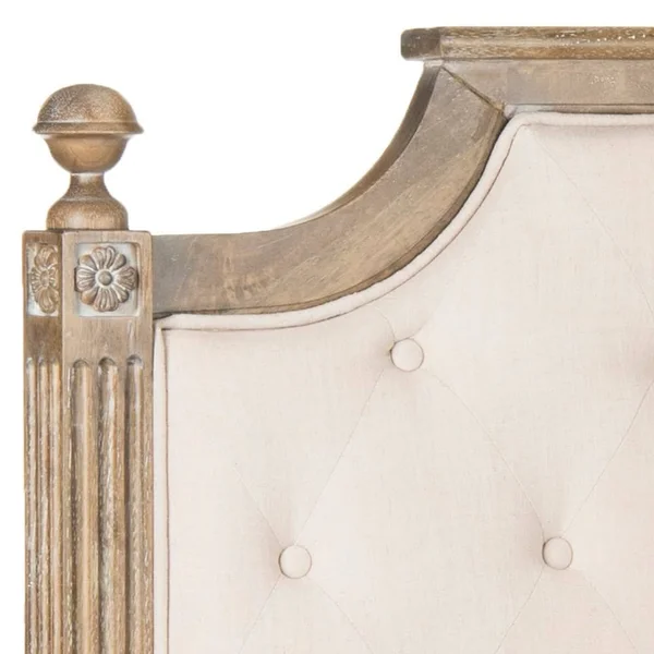 Safavieh Rustic Wood Beige Tufted Linen Headboard (Twin)