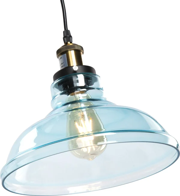 Southern Enterprises LT1835 Gracelyn Soft Aqua Colored Glass Bell Pendant Lamp