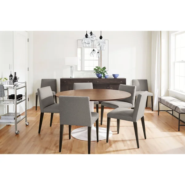 Room & Board, Modern Aria 36 Diameter Round Table, Satin Etched Tempered Glass Top