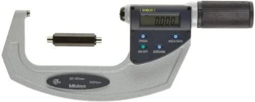 Mitutoyo 293-667 QuantuMike Coolant Proof LCD Micrometer, IP54, Friction Thimble, 25-55mm Range, 0.001mm Graduation, +/-0.002mm