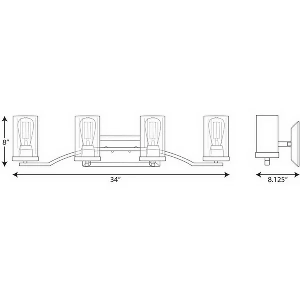 Progress Lighting-Lassiter - 4 Light Bath Vanity Brushed Nickel