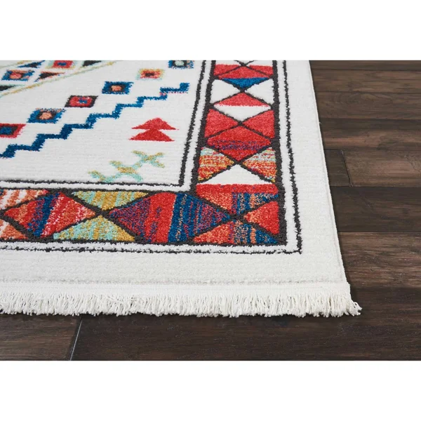 Nourison Tribal Decor Area Rug - White, 7&10x22 x 10&9x22