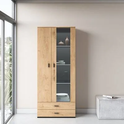 Sabala Modular 2 Door Standard Bookcase Orren Ellis Color: Oak