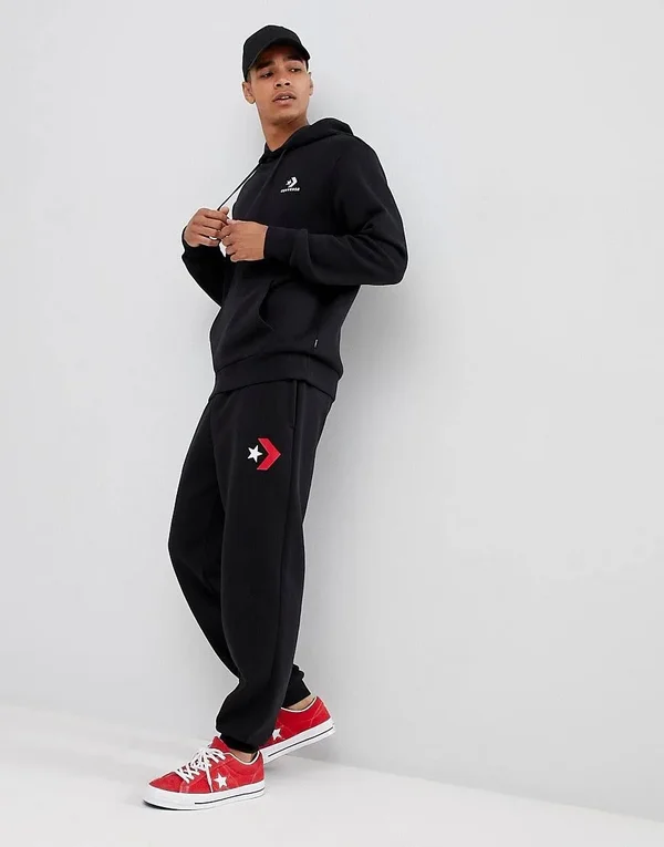 Converse Star Chevron Logo Hoodie Black