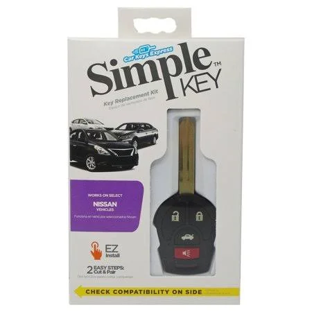Car Keys Express Nissan Simple Key- 4 Button Remote and Key Combo with Trunk - NISRK4TSK-PK