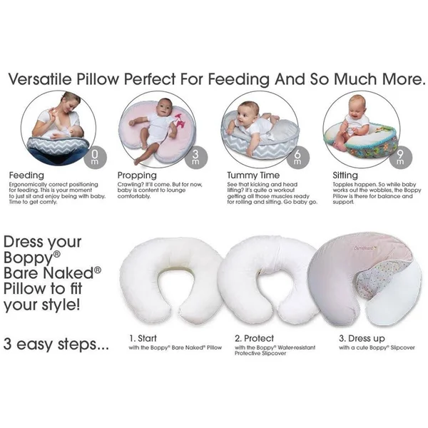 Boppy Luxe Nursing Pillow and Positioner - Ring Toss Gray