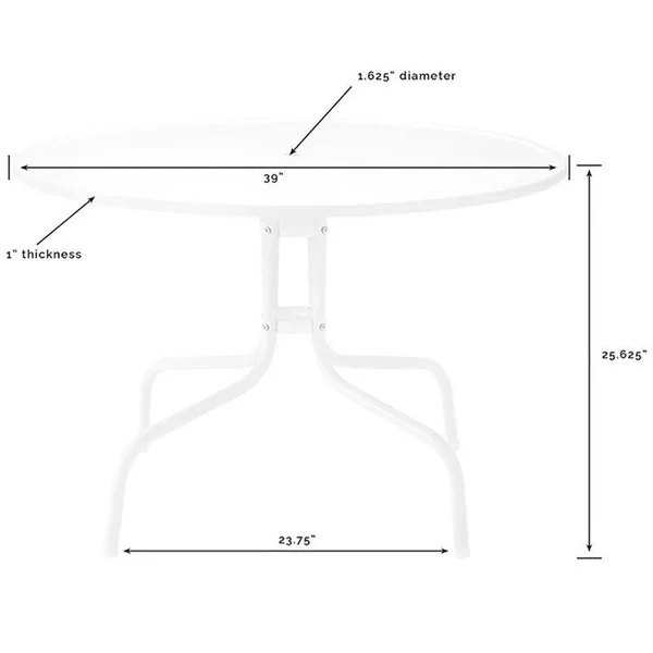 Crosley Griffith 40x22 Metal Dining Table in White