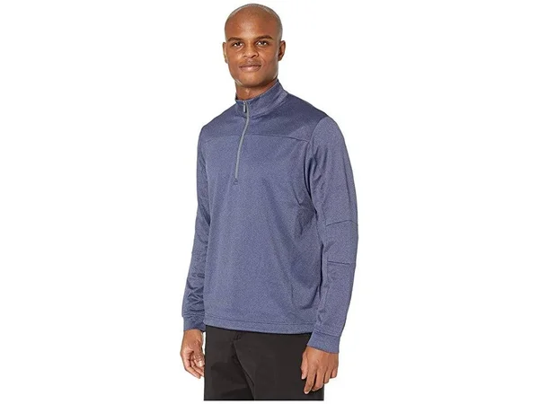 Callaway Stretch Waffle Fleece 1/4 Zip Pullover (Peacoat Heather) Men's Clothing