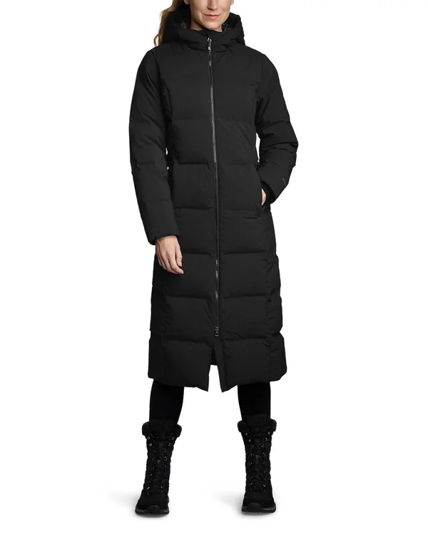 Eddie Bauer Women's Glacier Peak Seamless Stretch Down Duffle Coat - Black - 1x