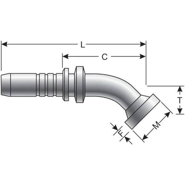 Gates Code 61 O-Ring Flange - 45 Bent Tube