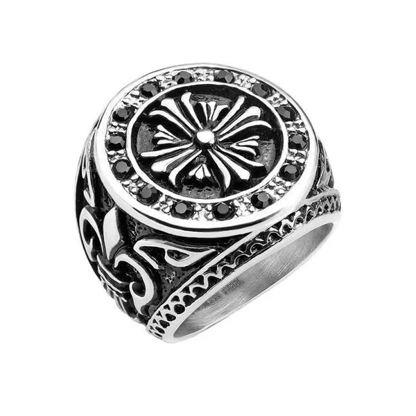 Stainless Steel CZ Engagement Ring for Men by Blue Steel