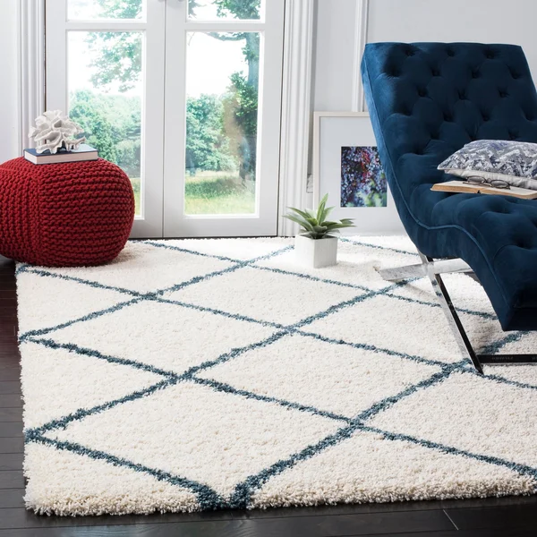 Safavieh Hudson Shag SGH281D Ivory/Beige 3& x 5& Area Rug