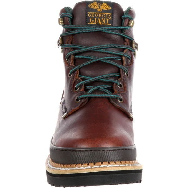 Men's Brown Georgia Giant Steel Toe Work Boot Size 7(Wide)