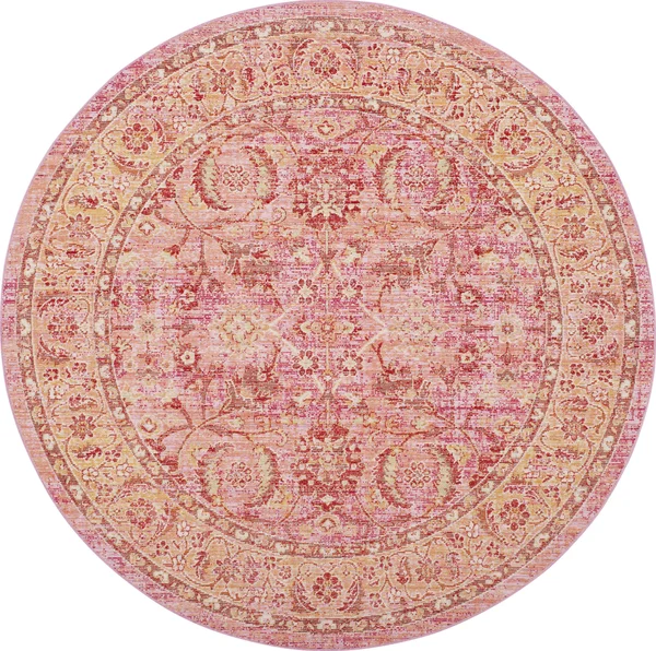 Safavieh WDS341B Windsor Pink - Orange Area Rug - 6& x 6& Square