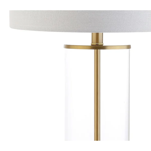 Collins 29.25x22 Glass LED Table Lamp, Brass Gold, Jonathan Y