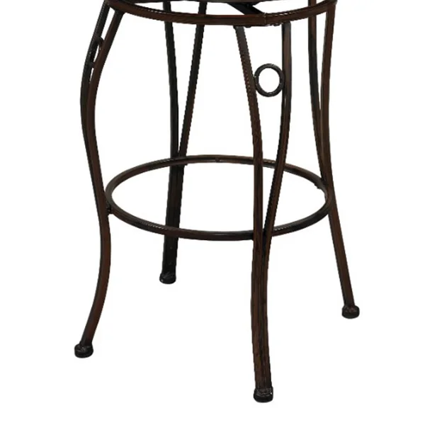 Metal Counter Stool with Leatherette Swivel SEAT - Black and Brown