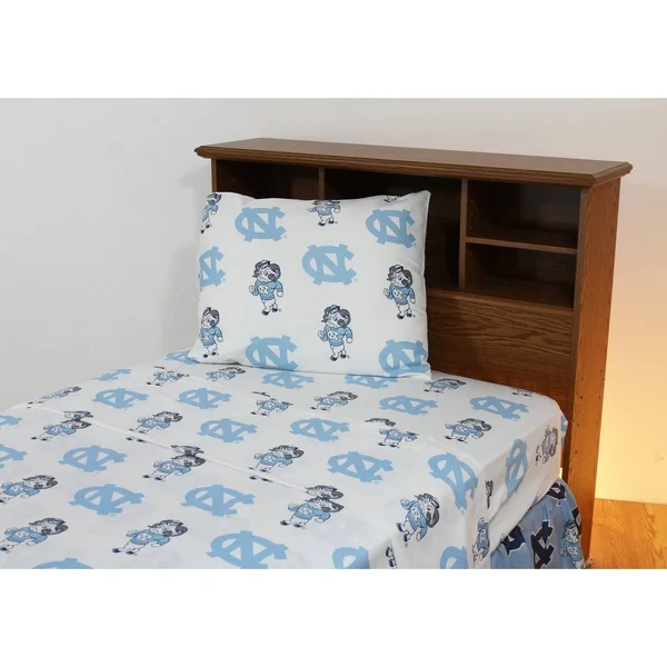 College Covers North Carolina Tar Heels Sheet Set King - White