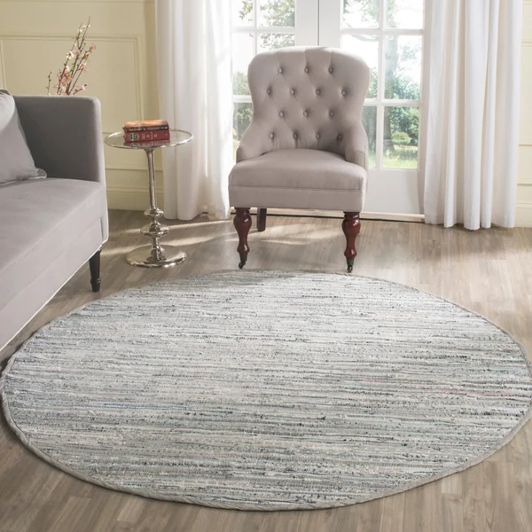 Safavieh Handmade Rag Rug Vistiana Cotton Rug - 9& x 9& Round - Grey