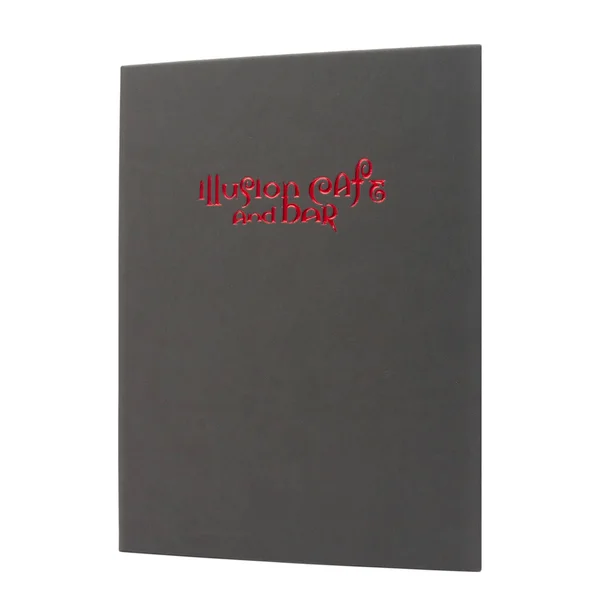 (Min 25) Single Pocket Quality Casebound Menu, 5½ x 8½, Charcoal Plush