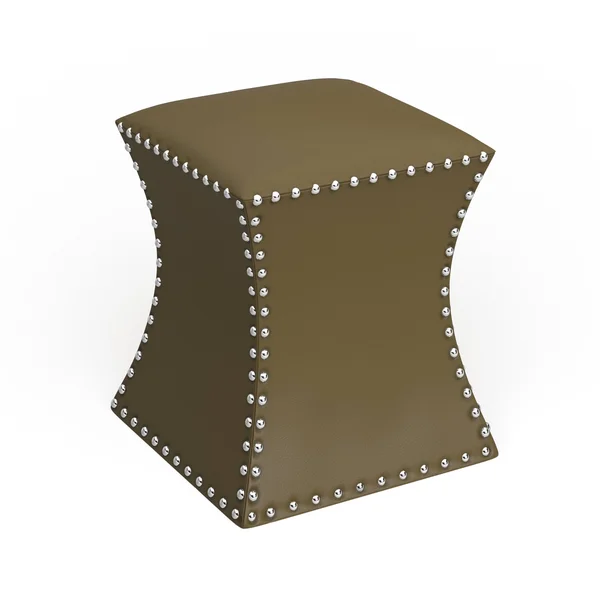 The Curated Nomad Hastings Faux Leather Ottoman - Blue