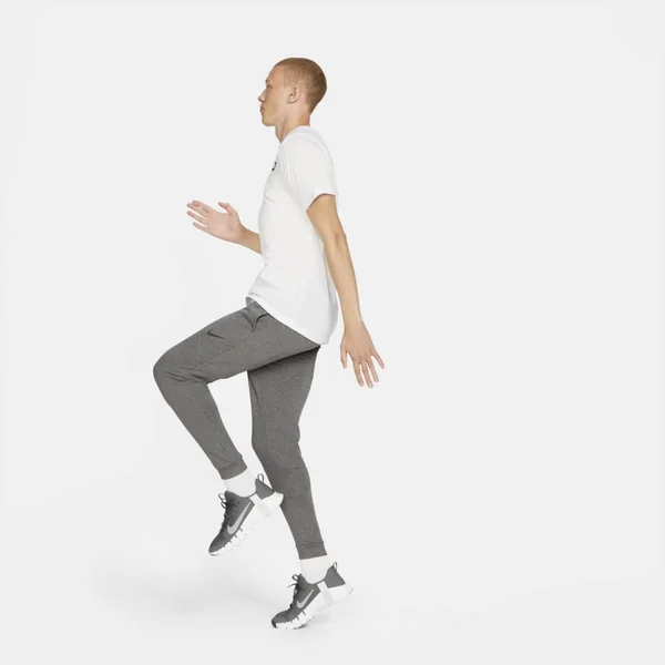 Nike Men's Dri-Fit Tapered Training Pants in Grey/Charcoal Heather Size 4XLT, Cotton/Polyester