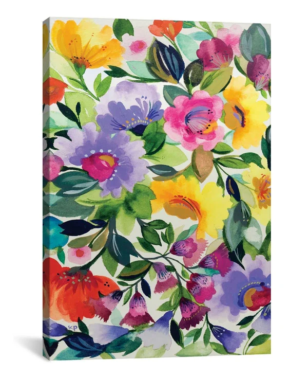 iCanvas Lavender Zinnias by Kim Parker Gallery-Wrapped Canvas Print - 26x22 x 18x22 x 0.75x22