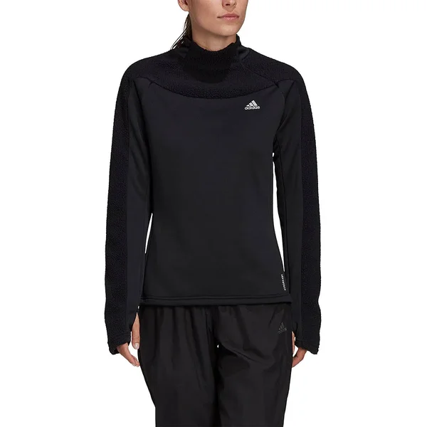 Women's Adidas Own The Run Warm Cover-Up Long Sleeve - Color: Black - Size: L