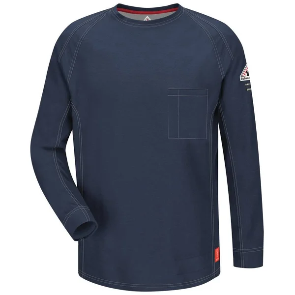 Bulwark FR IQ Long Sleeve T-Shirt, Large, Blue