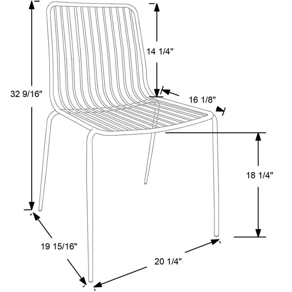 Set of 2 Sodra Rounded Seat Wire Dining Chair White - Project 62