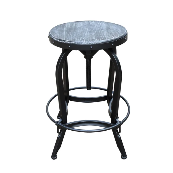 Christopher Knight Home Farmdale Reclaimed Swiveling Iron Barstool with Firwood Seat by - Size: Dark Gray Brushed + Black