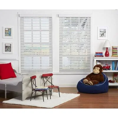 Room Darkening Horizontal Blind Dezario Blind Size: 54.5x22W x 72x22L - Finish: White