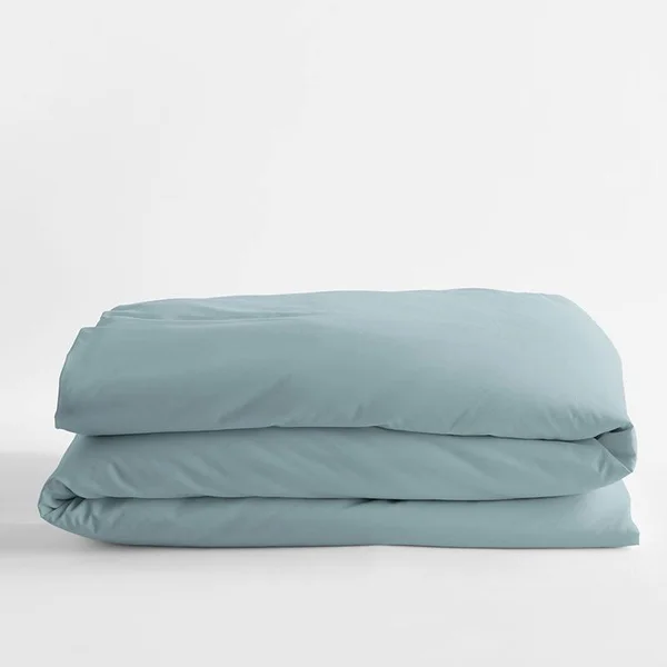 Legends Hotel Supima Cotton Sateen Duvet Cover - Blue Haze - Size Twin, The Company Store
