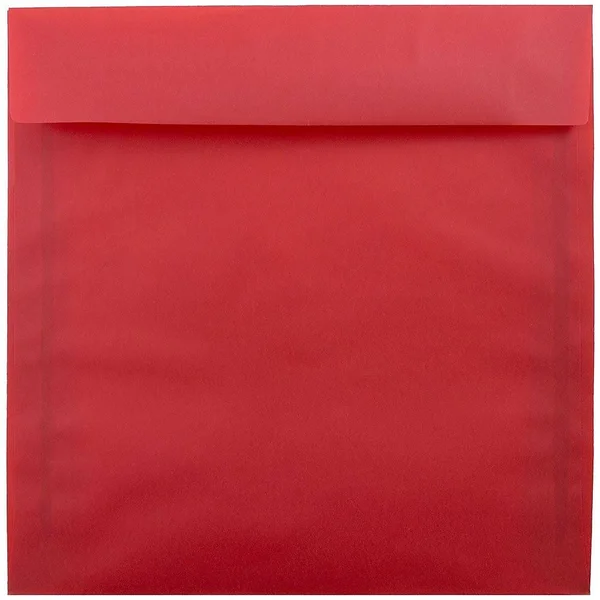 Jam Paper 8.5 x 8.5 Square Translucent Vellum Invitation Envelopes - Primary Red, 50/Pack (1592165I)
