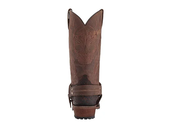 Roper Skull Embroidered Men's Brown Boots