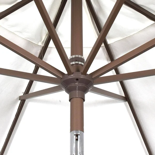 California Umbrella 9 ft. Aluminum Market Auto Tilt Bronze Patio Umbrella in Navy Blue Olefin