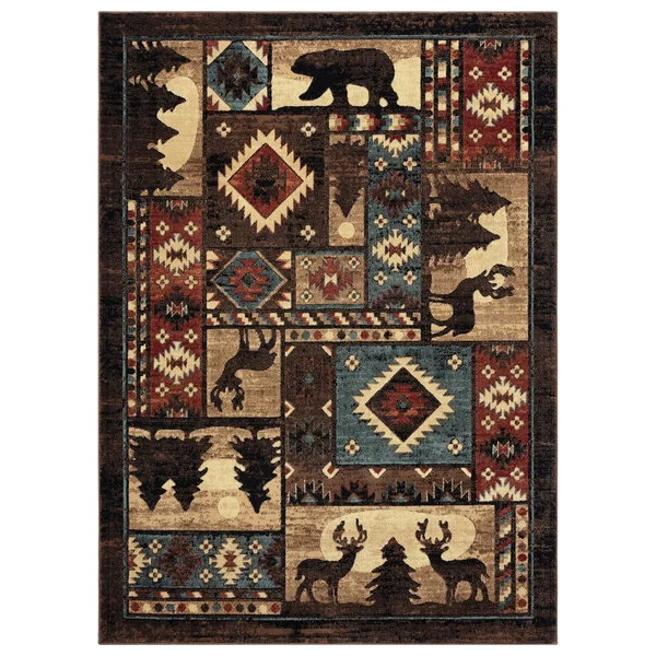 Home Dynamix Buffalo Bear Rustic Area Rug - 5&2x22x7&2x22