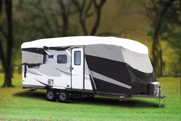 Camco Ultra Shield COVER, Travel Trailer, 20&1x22 to 22& in Black 45926
