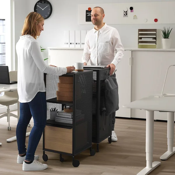 IKEA - BEKANT Storage Unit on Casters, Mesh Black, 16 1/8x39 3/4