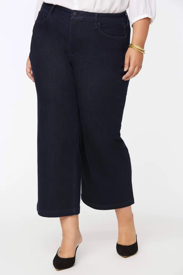 Nydj Teresa Wide Leg Ankle Jeans in Rinse Size 14W
