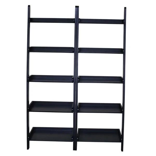 International Concepts Lean To Shelf Unit with 5 Shelves, Black