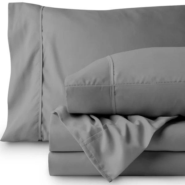 Bare Home Coverlet Set + Microfiber Sheet Set - Diamond Stitched Lightweight Bedspread - Ultra-Soft Microfiber Sheet Set