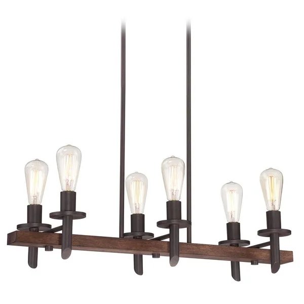 Quoizel TVN232DK Tavern 6 Light Island Chandelier - Darkest Bronze